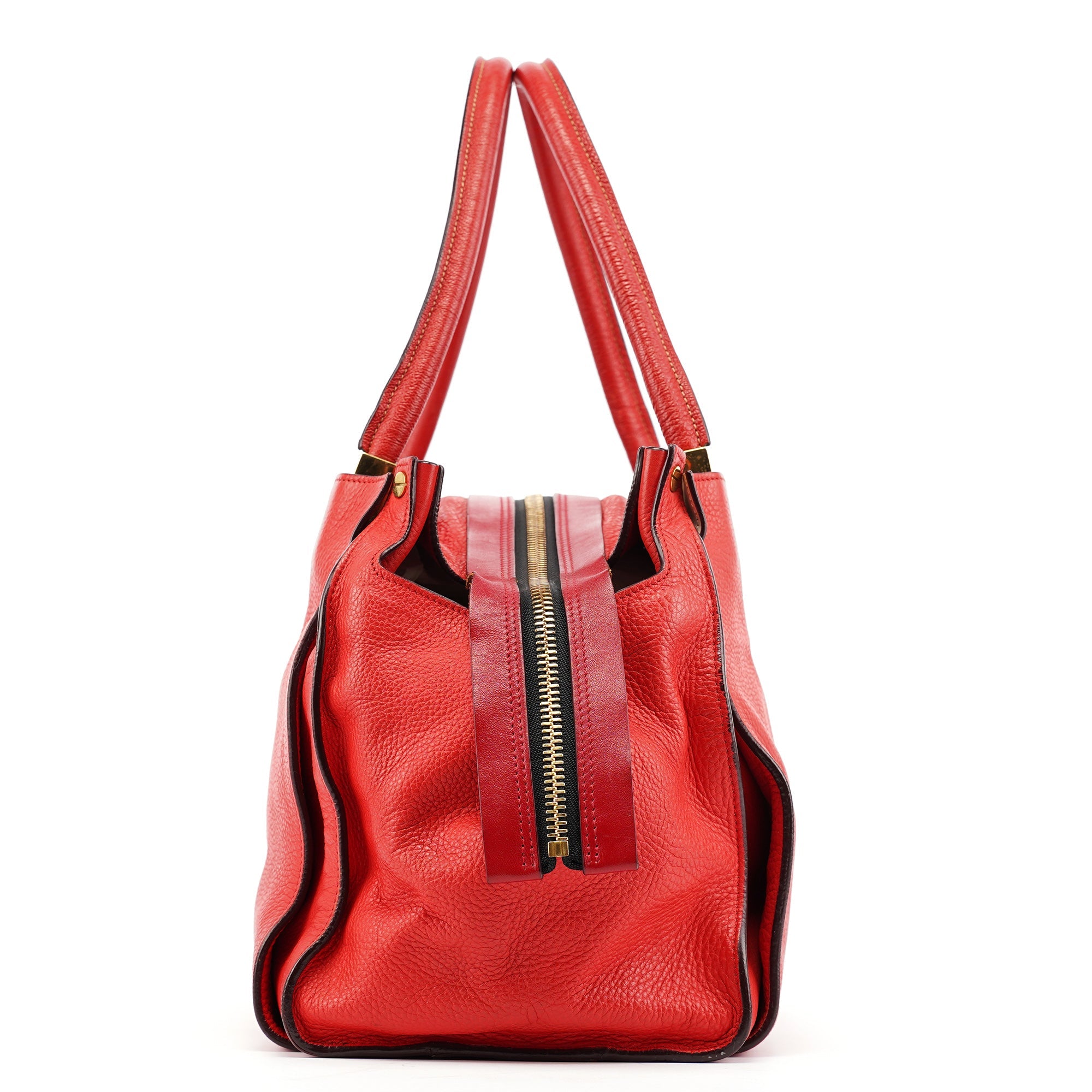 Chloe Red Leather Tote Bag