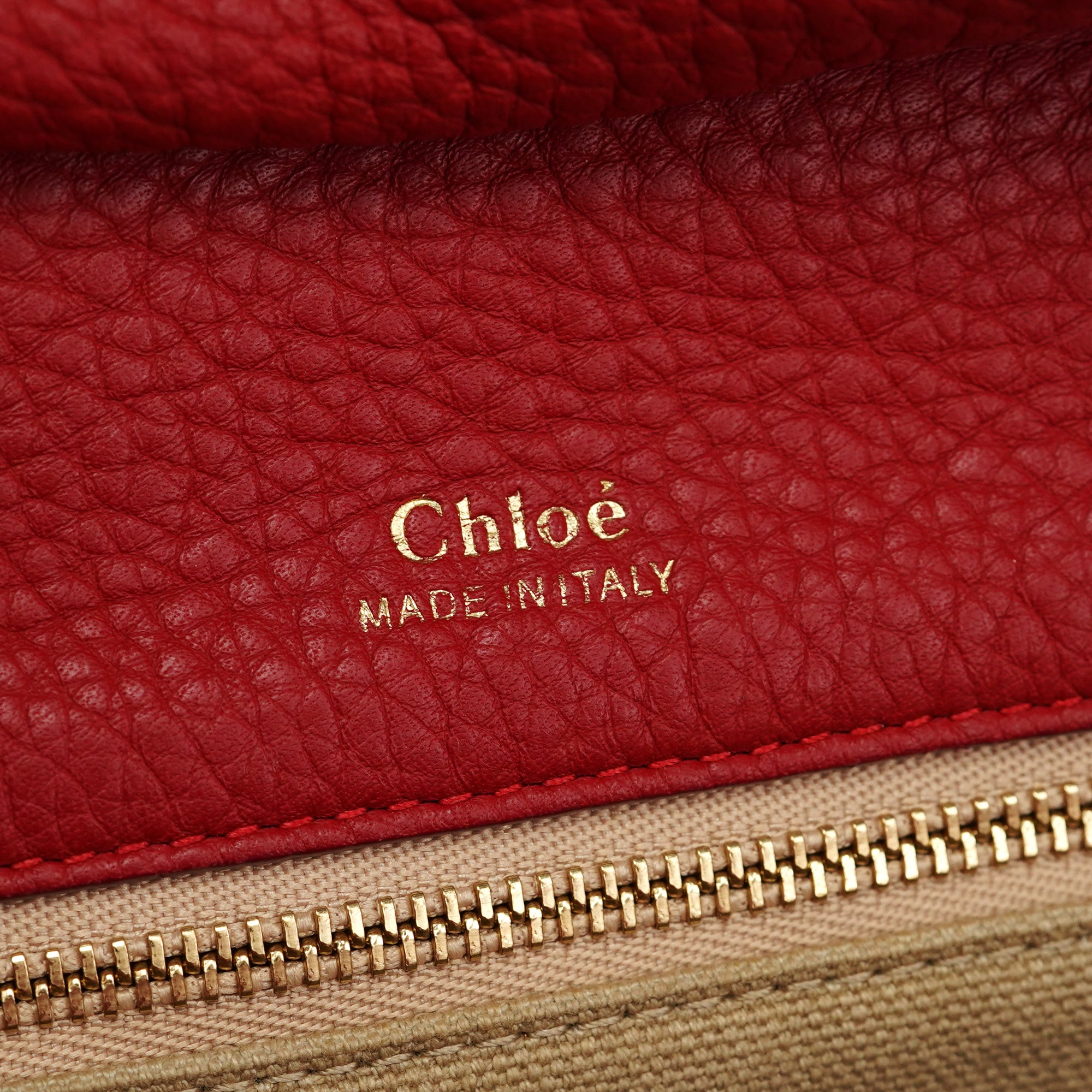 Chloe Red Leather Tote Bag