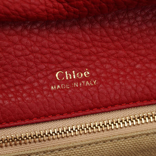 Chloe Red Leather Tote Bag