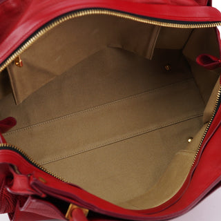 Chloe Red Leather Tote Bag