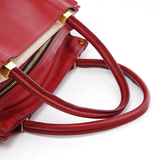 Chloe Red Leather Tote Bag