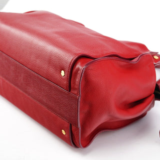 Chloe Red Leather Tote Bag