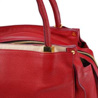Chloe Red Leather Tote Bag