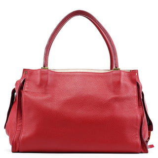 Chloe Red Leather Tote Bag