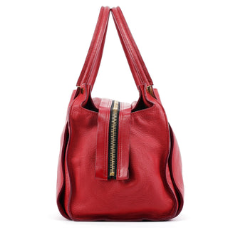Chloe Red Leather Tote Bag