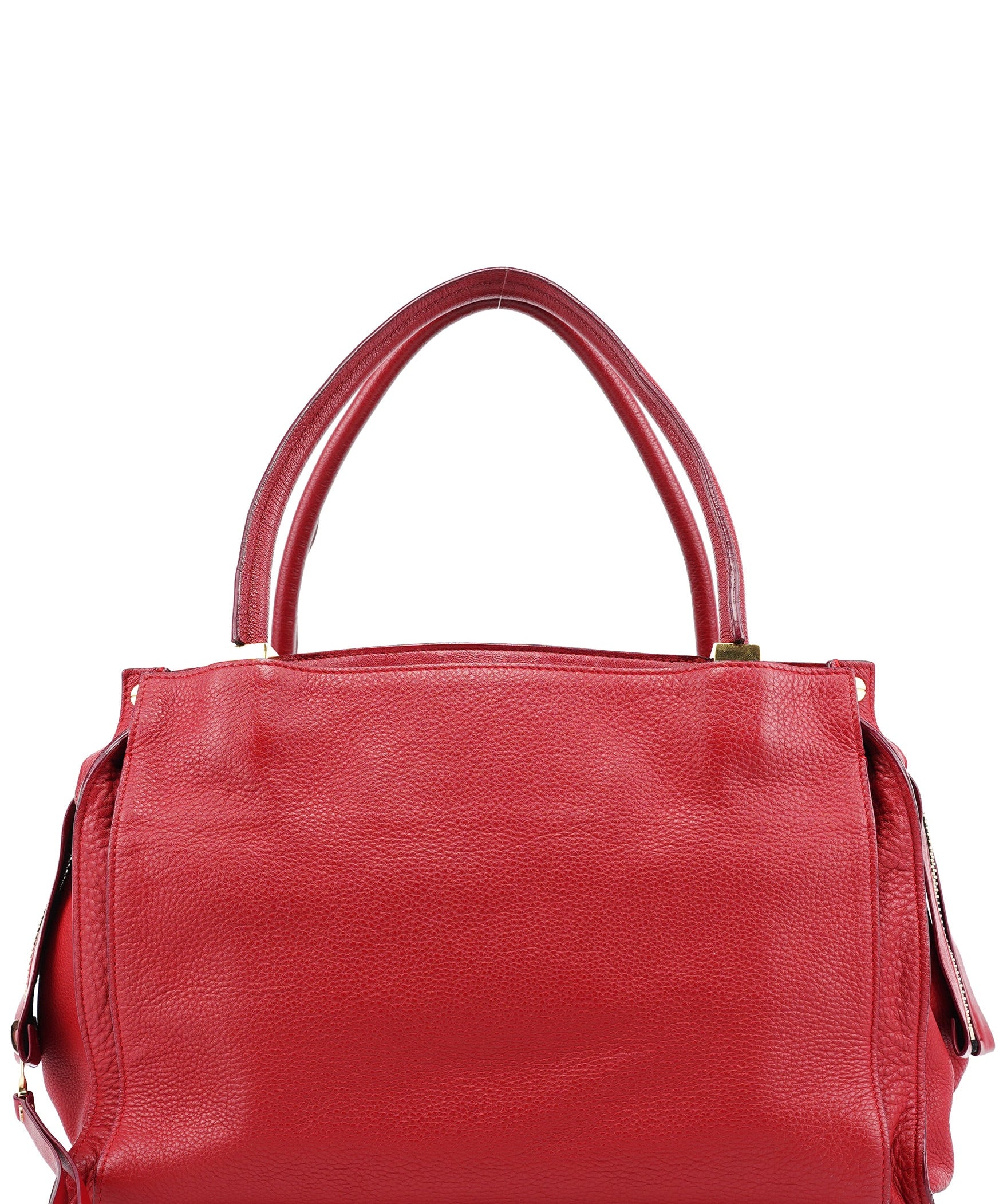 Chloe Red Leather Tote Bag