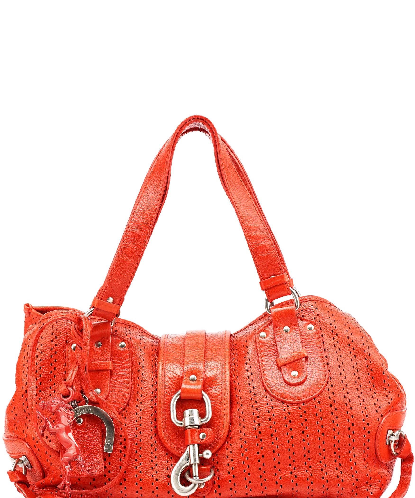 Chloe Red Perforated Leather Kerala Bag