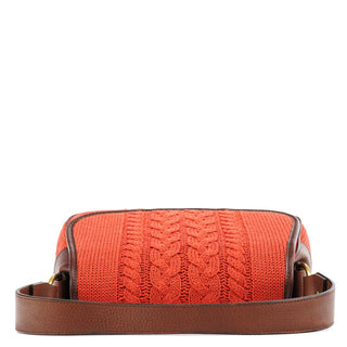 Chloe Red Wool Knit Shoulder Bag
