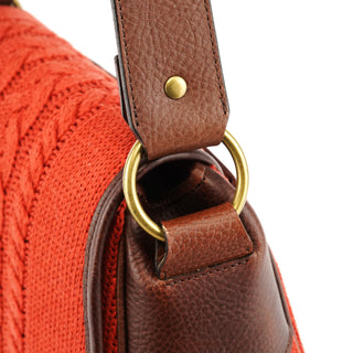 Chloe Red Wool Knit Shoulder Bag