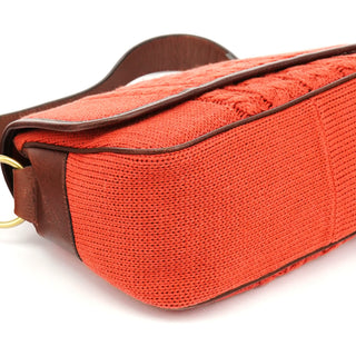 Chloe Red Wool Knit Shoulder Bag