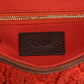 Chloe Red Wool Knit Shoulder Bag