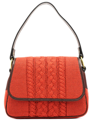 Chloe Red Wool Knit Shoulder Bag