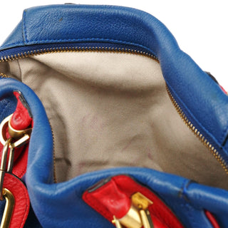 Chloe Rive Gauche Exclusive Blue Red Leather Paraty 2-Way Bag