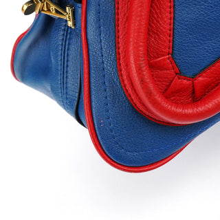 Chloe Rive Gauche Exclusive Blue Red Leather Paraty 2-Way Bag