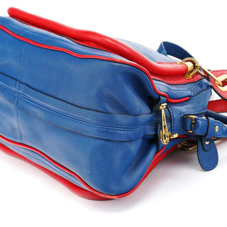 Chloe Rive Gauche Exclusive Blue Red Leather Paraty 2-Way Bag