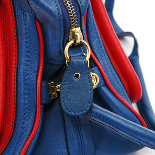 Chloe Rive Gauche Exclusive Blue Red Leather Paraty 2-Way Bag