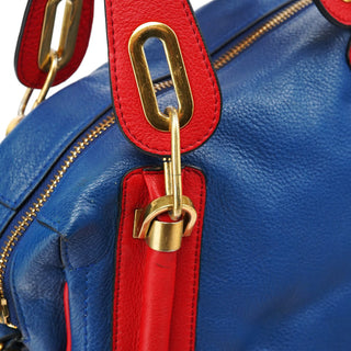 Chloe Rive Gauche Exclusive Blue Red Leather Paraty 2-Way Bag