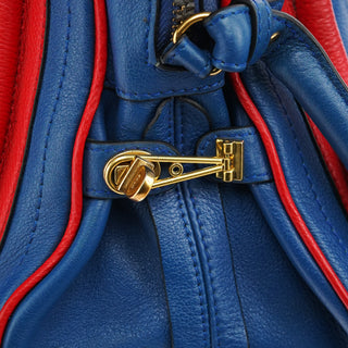 Chloe Rive Gauche Exclusive Blue Red Leather Paraty 2-Way Bag