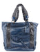 Chloé Royal Blue Leather Neo Paddington Tote Bag