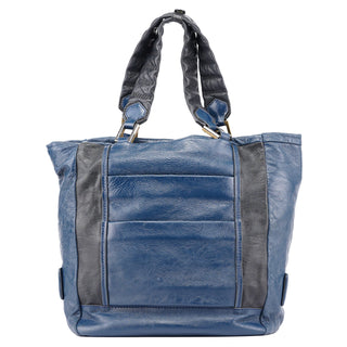 Chloé Royal Blue Leather Neo Paddington Tote Bag