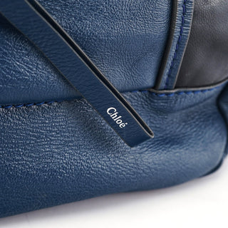 Chloé Royal Blue Leather Neo Paddington Tote Bag