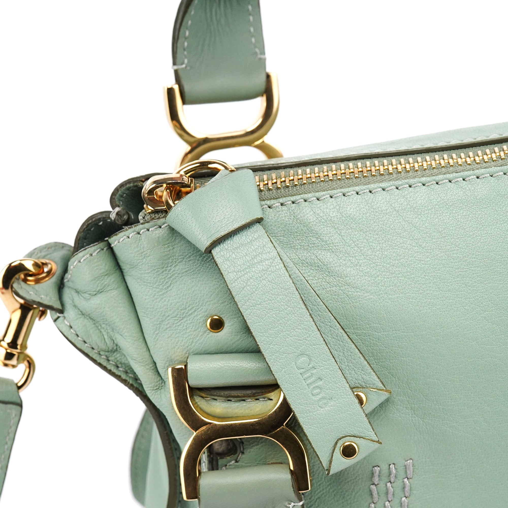 Chloe Sage Green Leather Marcie 2-Way Bag