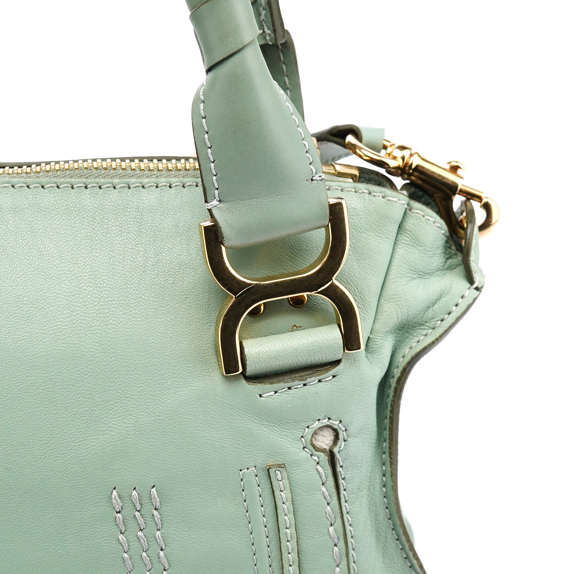 Chloe Sage Green Leather Marcie 2-Way Bag