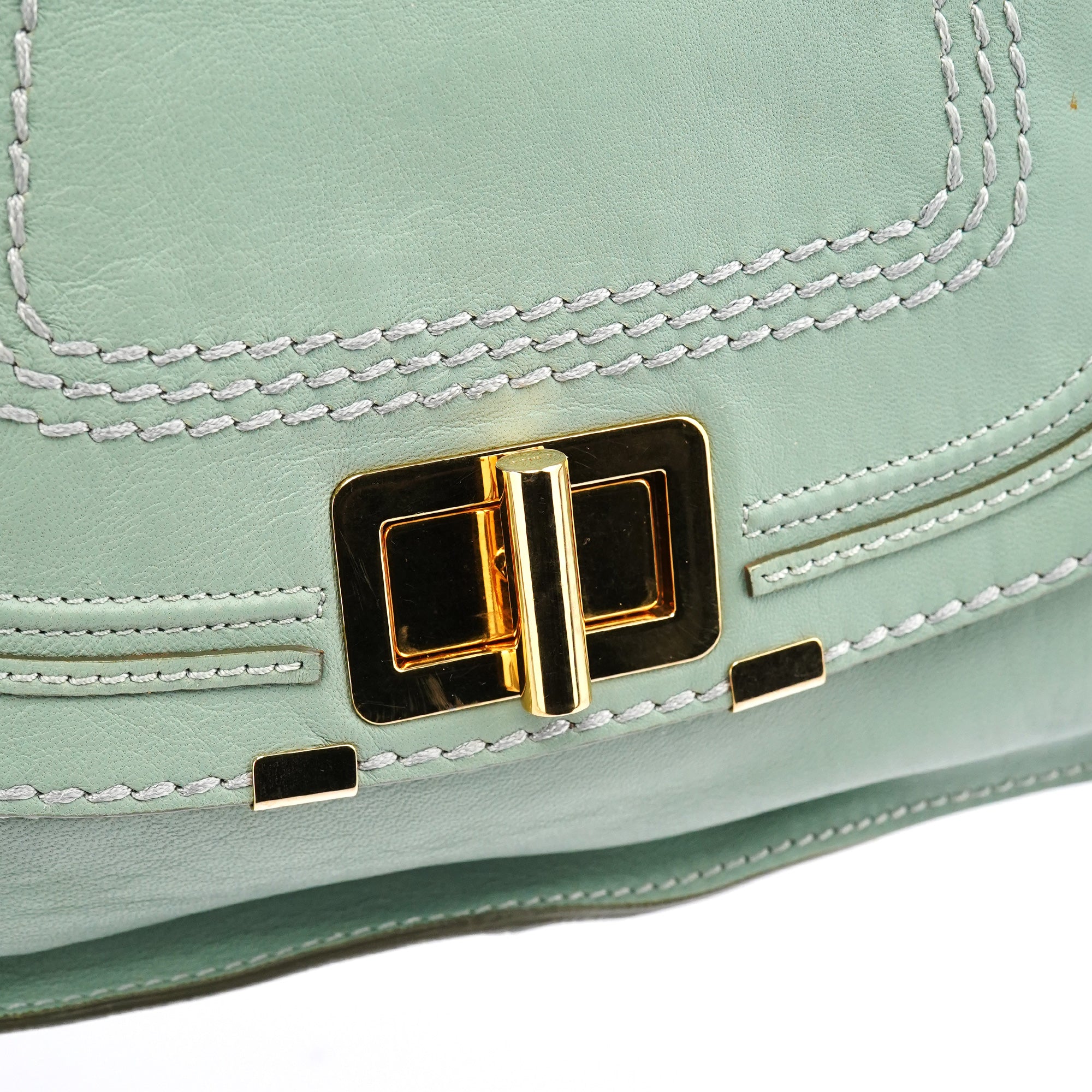 Chloe Sage Green Leather Marcie 2-Way Bag