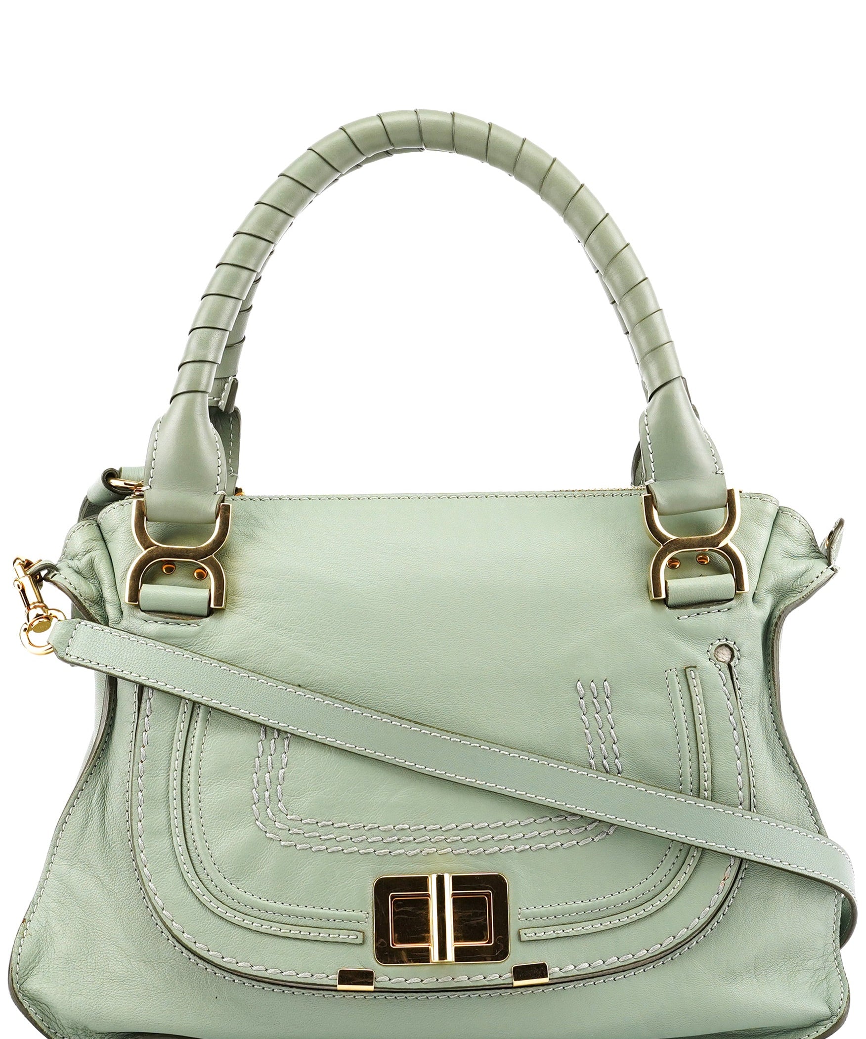 Chloe Sage Green Leather Marcie 2-Way Bag