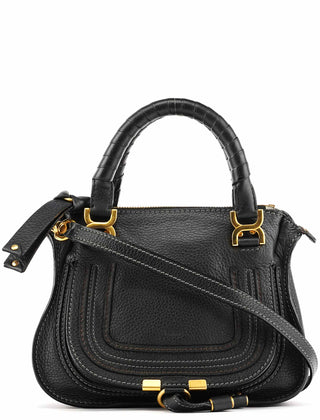 Chloe Small Black Leather Marcie 2-Way Bag