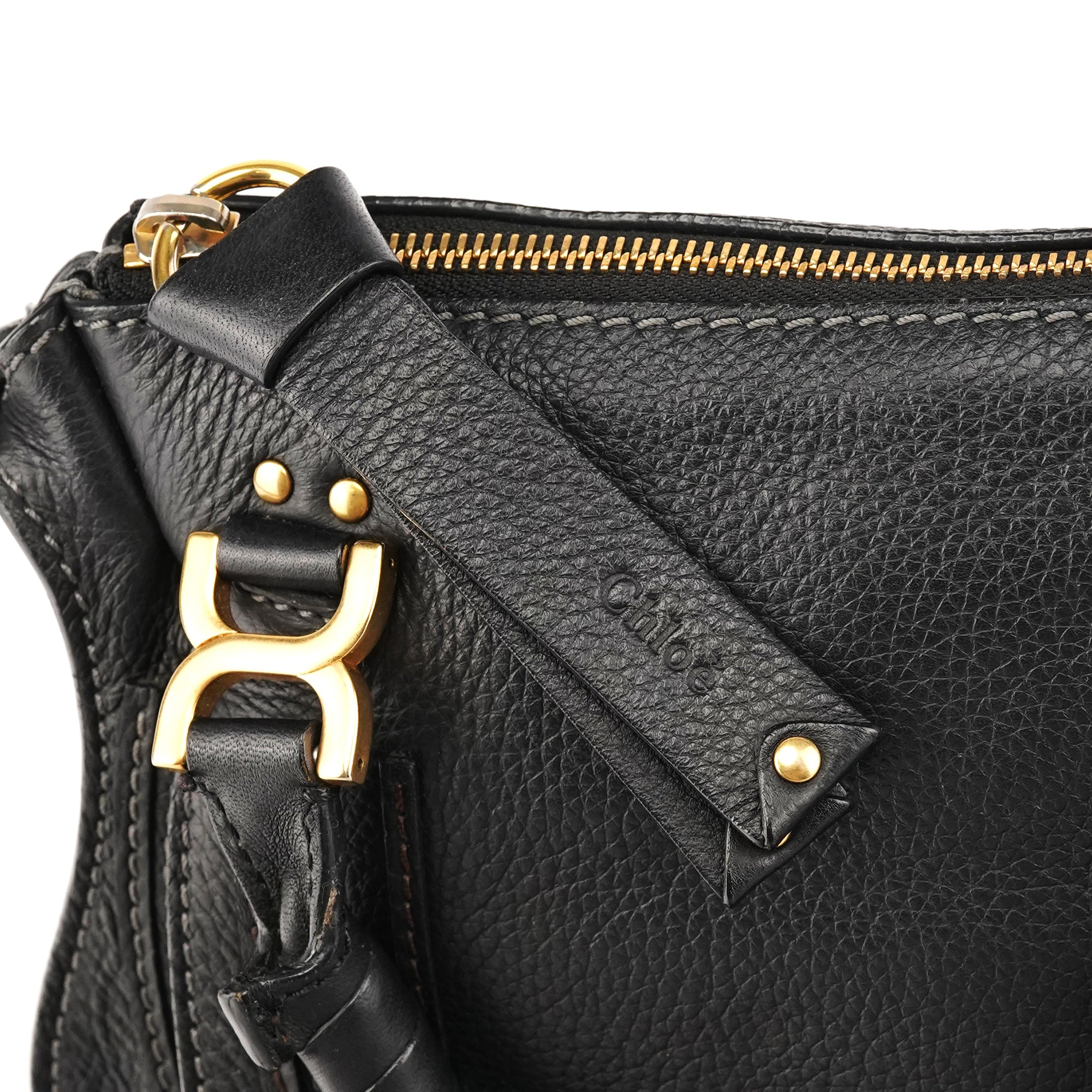 Chloé Small Black Leather Marcie 2-Way Bag