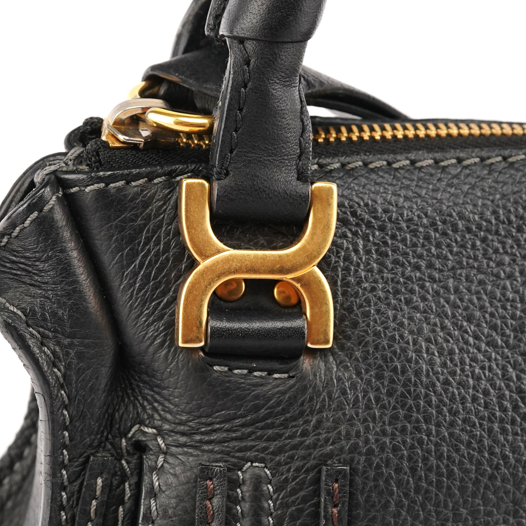 Chloé Small Black Leather Marcie 2-Way Bag