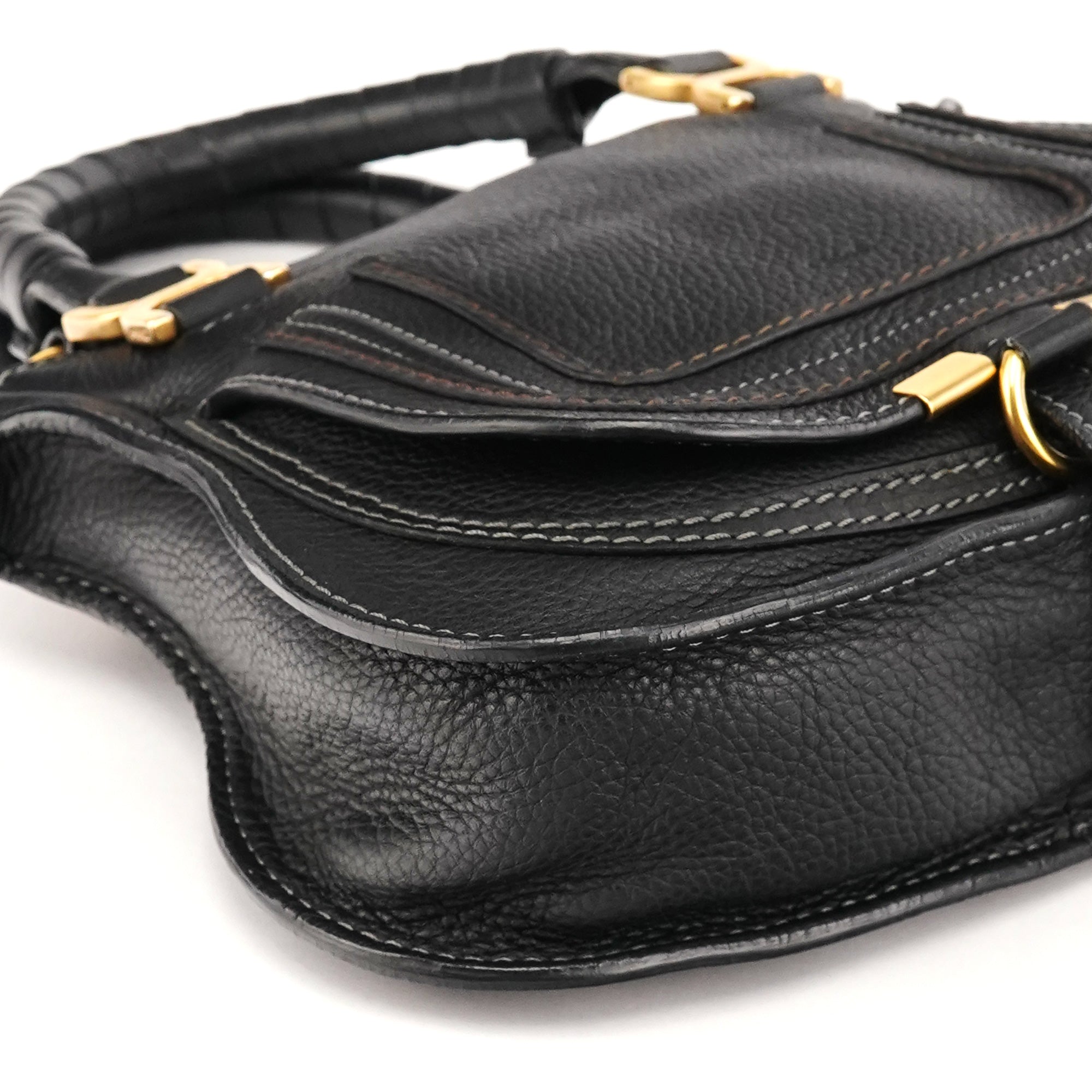 Chloé Small Black Leather Marcie 2-Way Bag