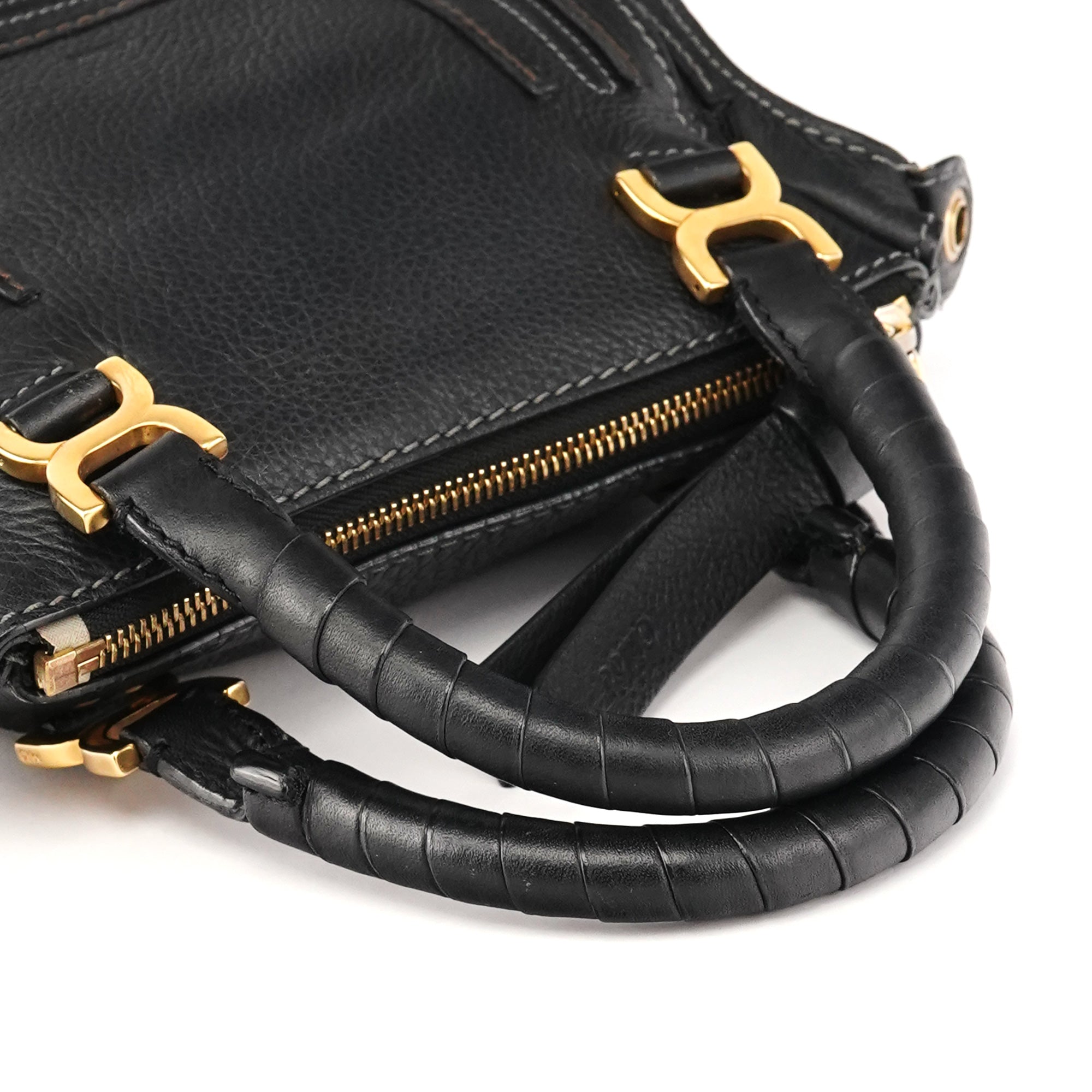 Chloé Small Black Leather Marcie 2-Way Bag