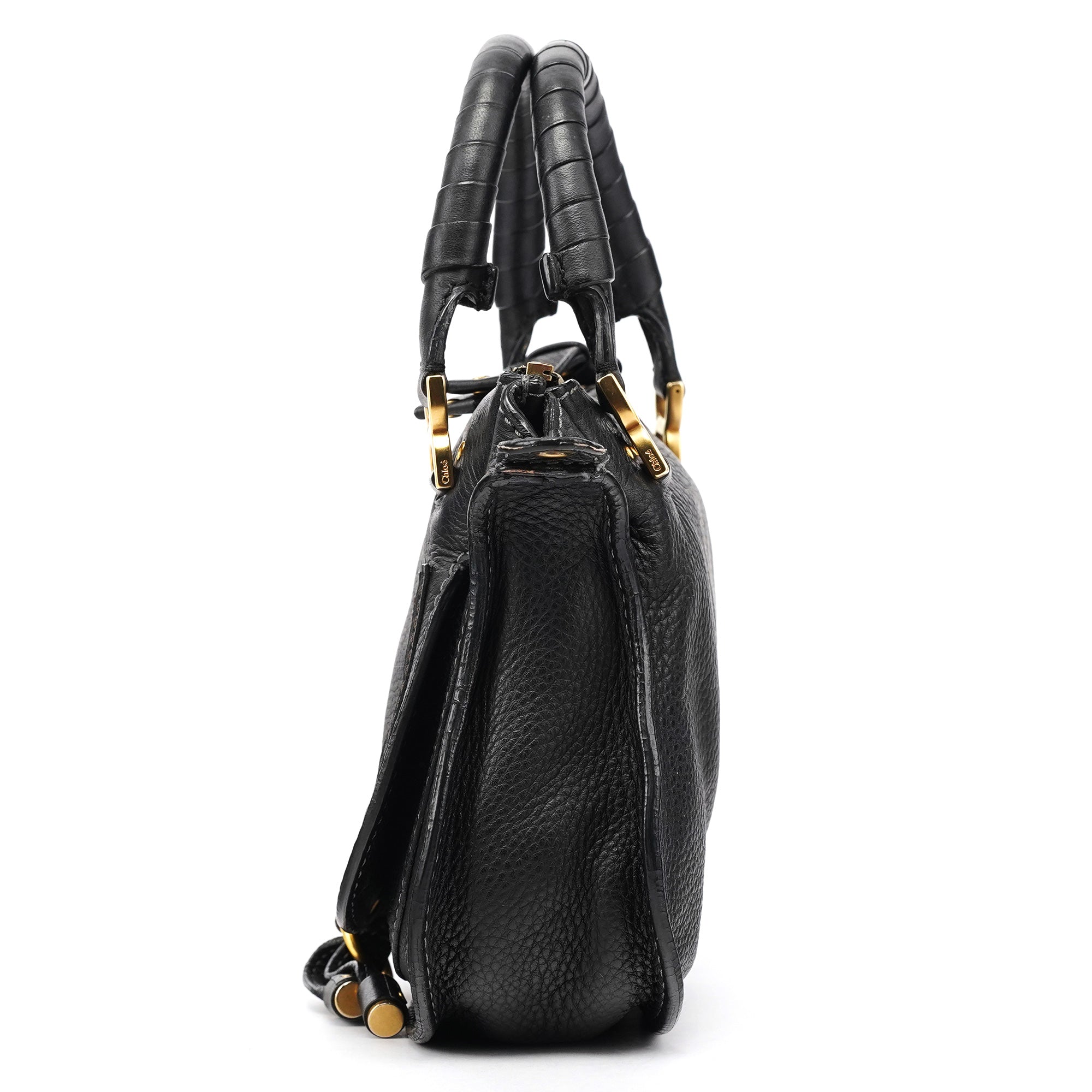 Chloé Small Black Leather Marcie 2-Way Bag