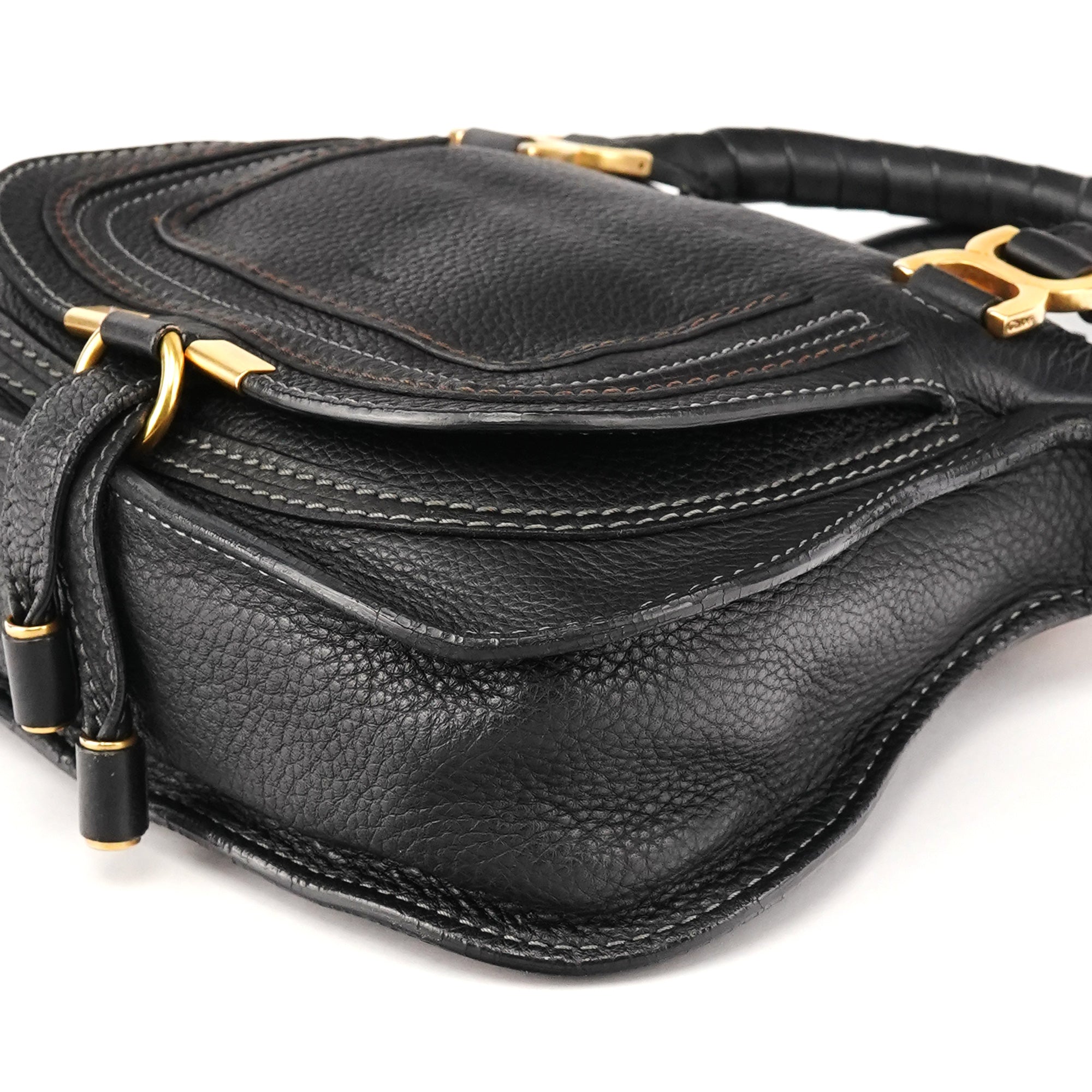 Chloé Small Black Leather Marcie 2-Way Bag