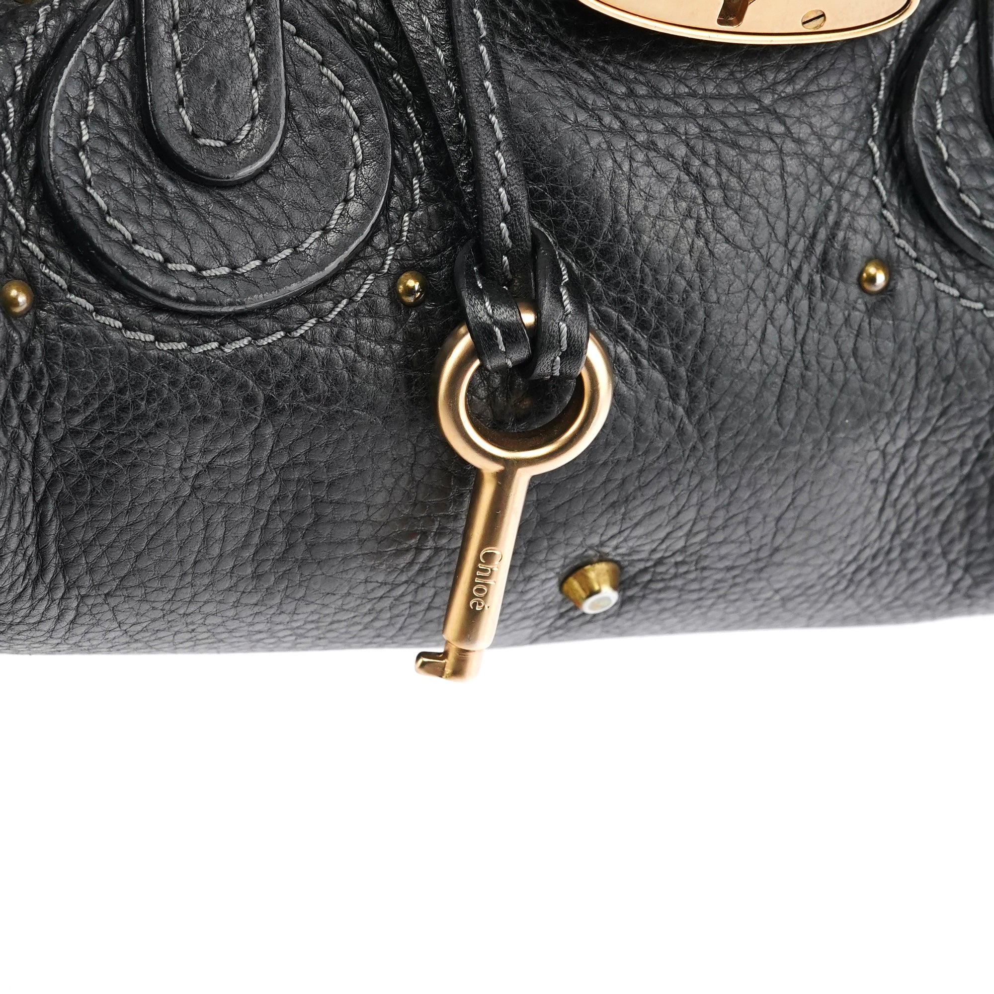 Chloé Small Black Leather Paddington Shoulder Bag