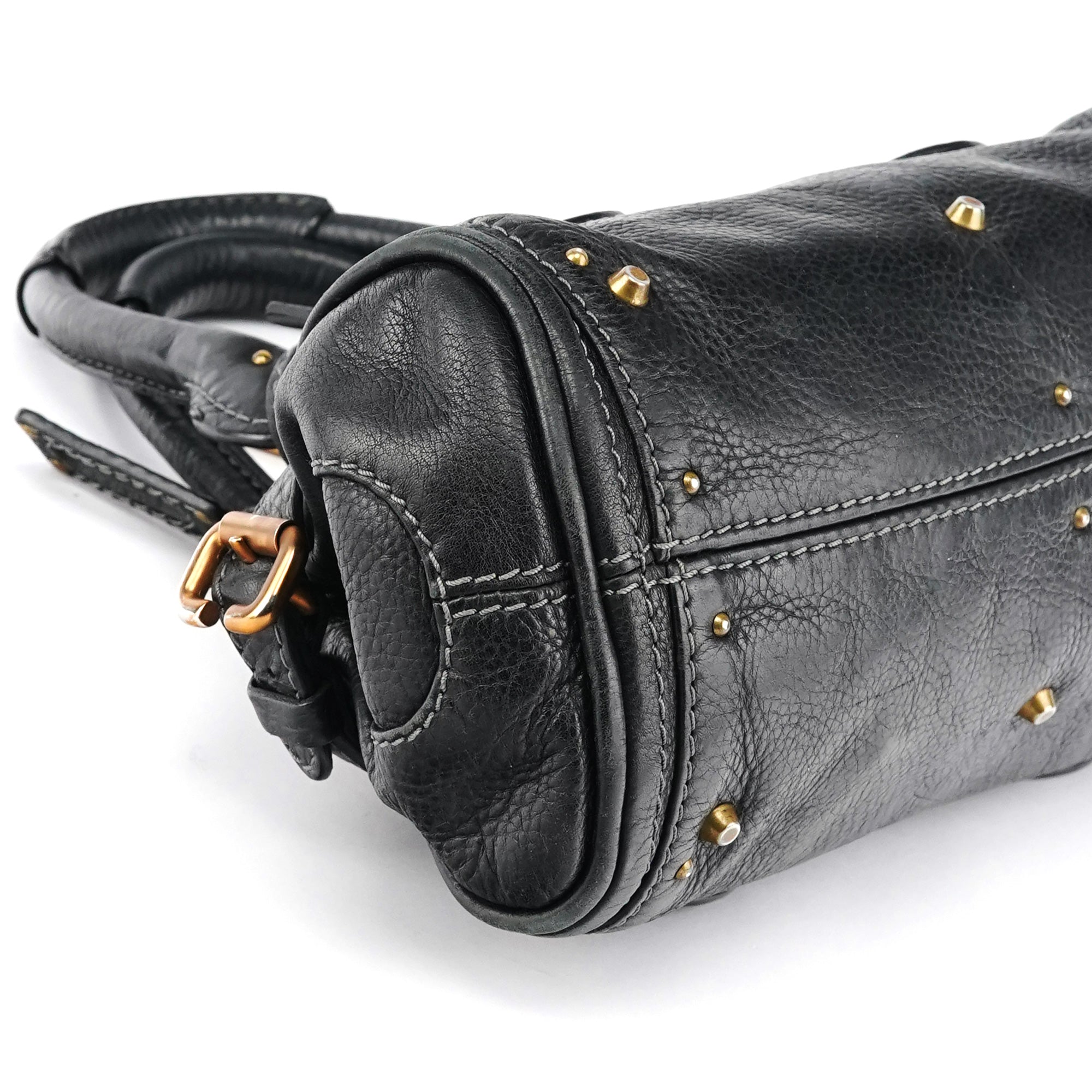 Chloé Small Black Leather Paddington Shoulder Bag