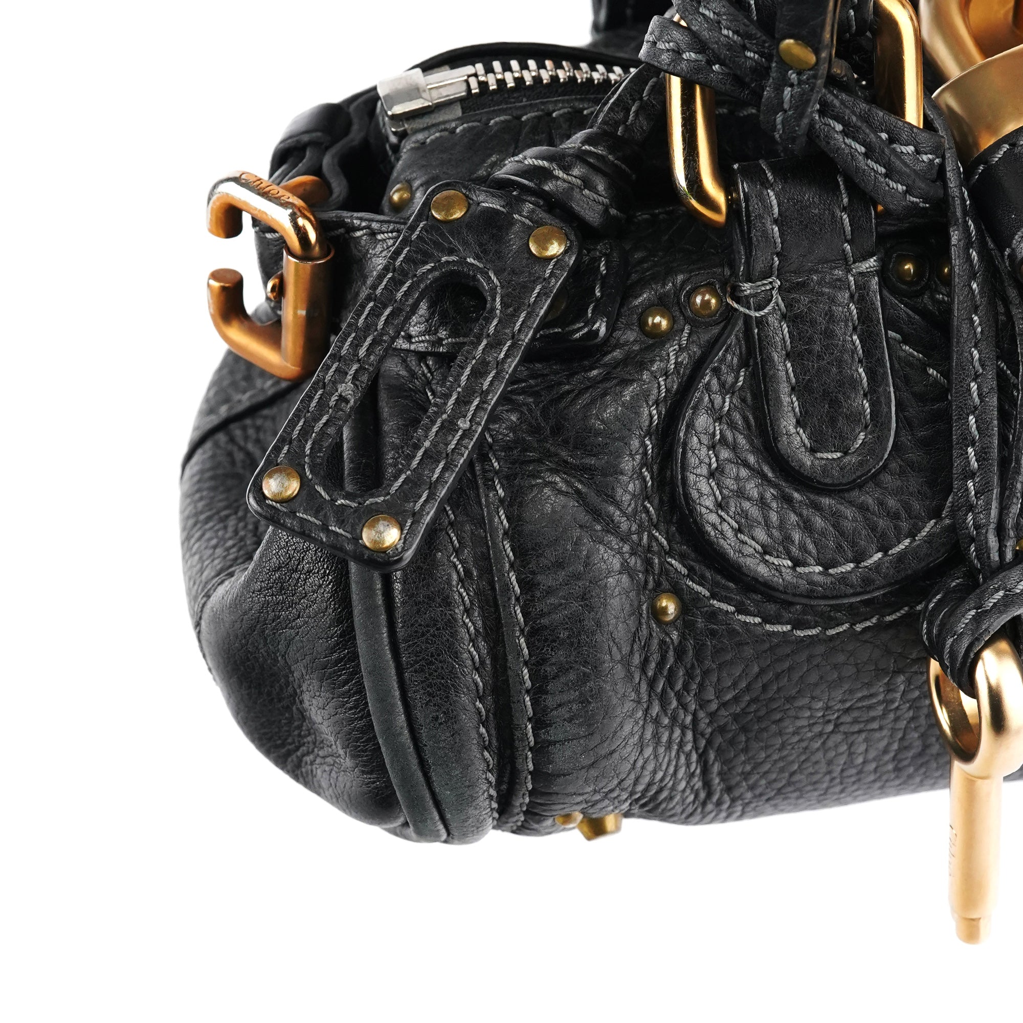 Chloé Small Black Leather Paddington Shoulder Bag