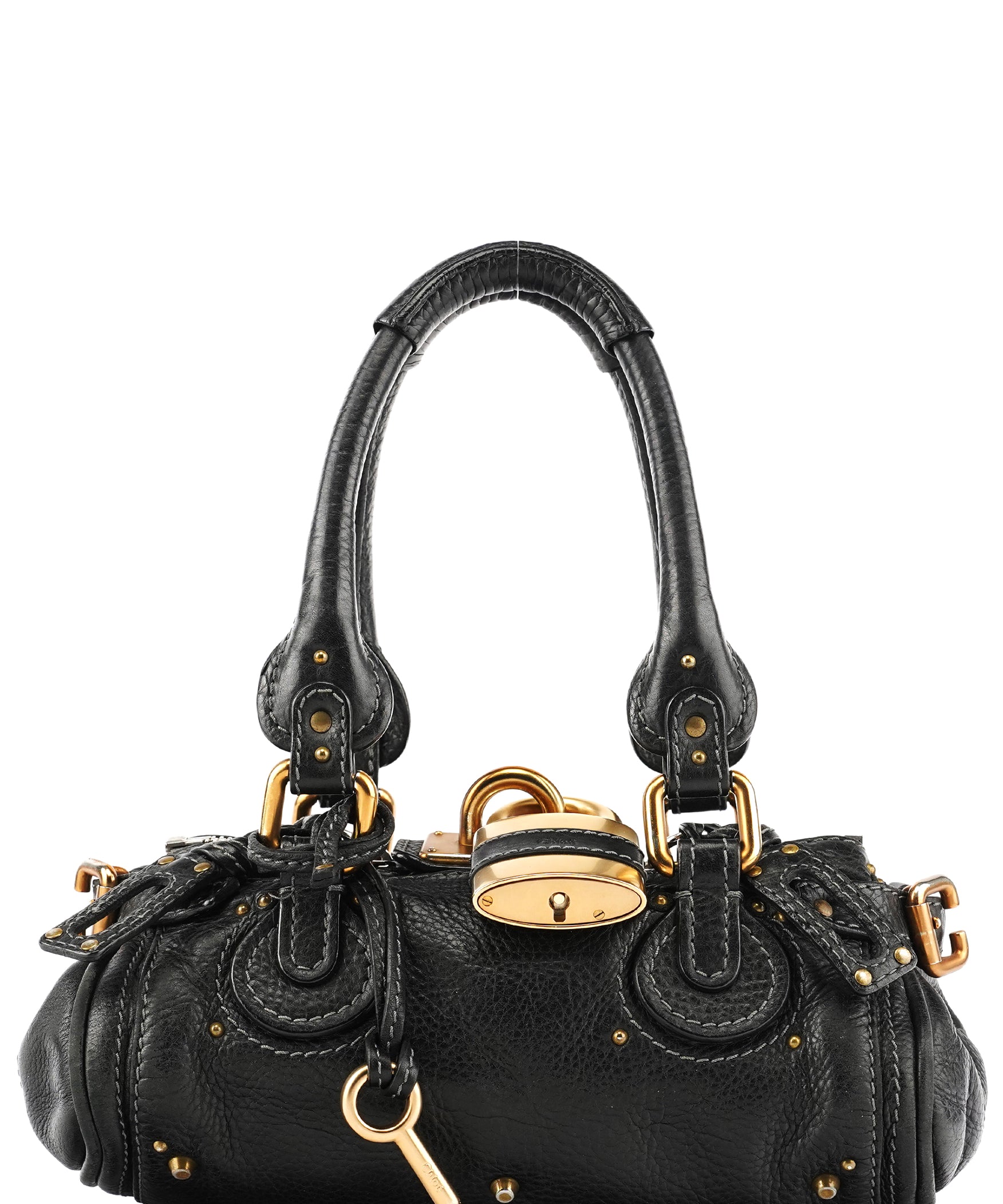 Chloé Small Black Leather Paddington Shoulder Bag