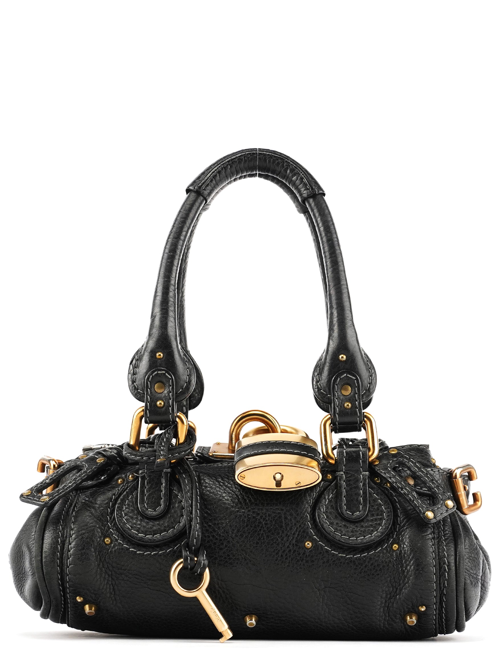 Chloé Small Black Leather Paddington Shoulder Bag