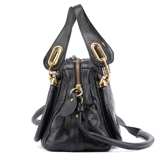 Chloé Small Black Leather Paraty 2-Way Shoulder Bag