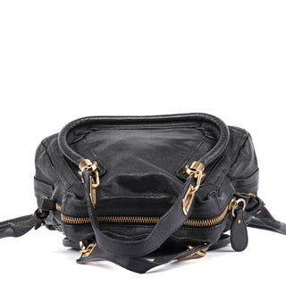 Chloé Small Black Leather Paraty 2-Way Shoulder Bag