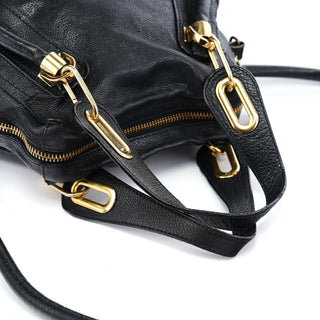 Chloé Small Black Leather Paraty 2-Way Shoulder Bag