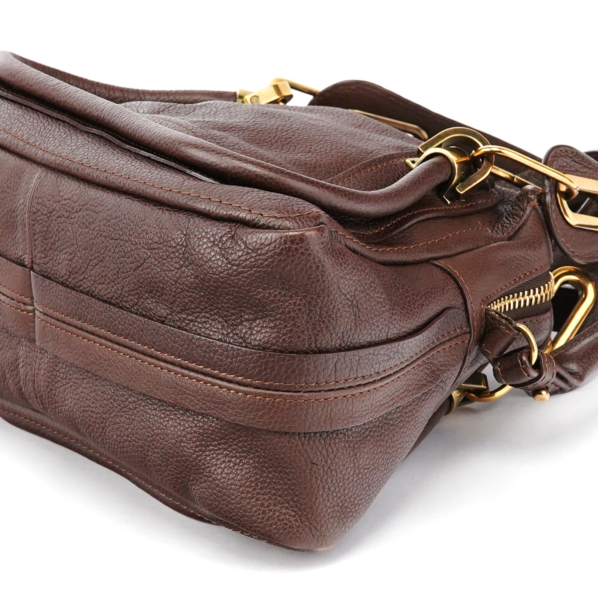 Chloé Petit sac deux portés Paraty en cuir marron