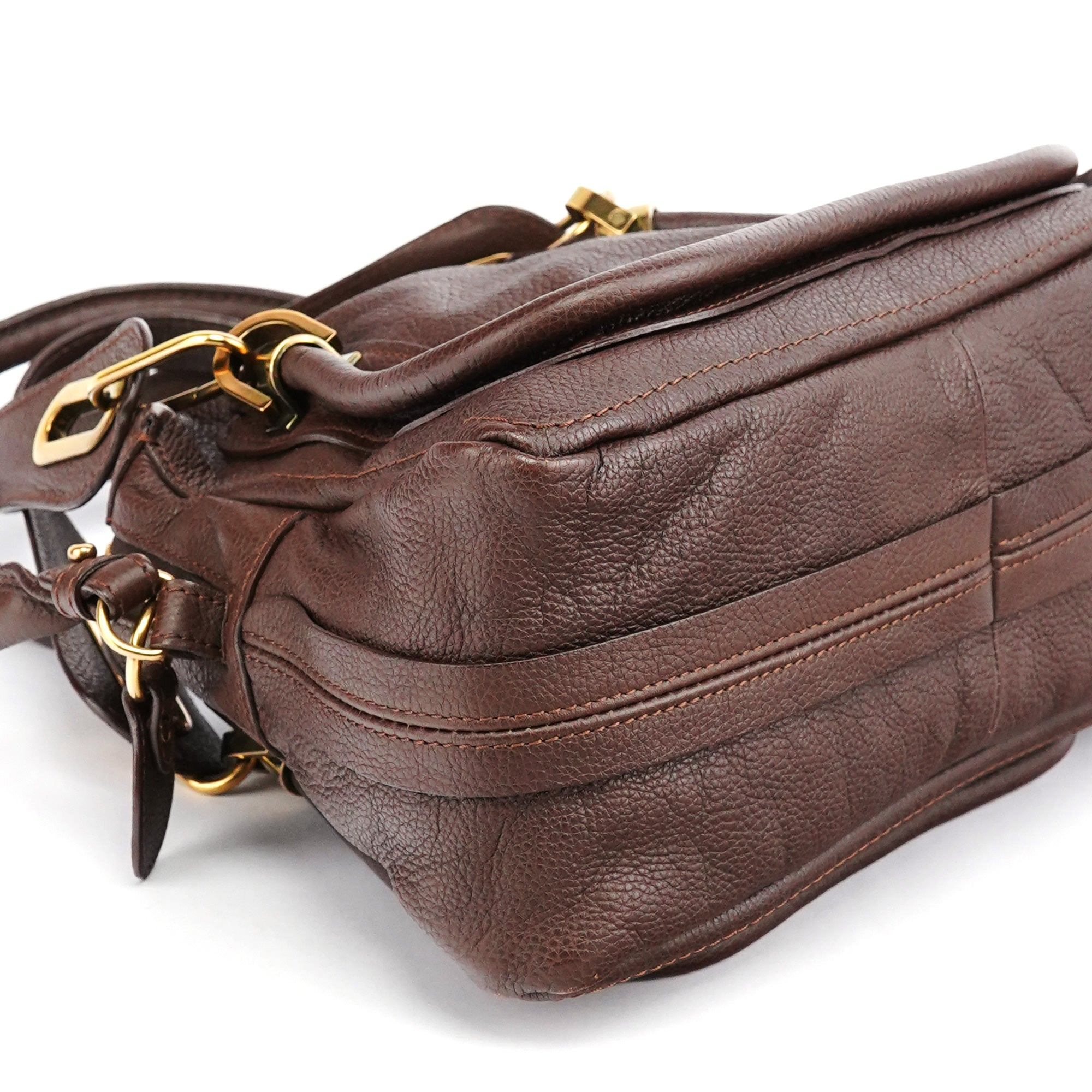Chloé Petit sac deux portés Paraty en cuir marron