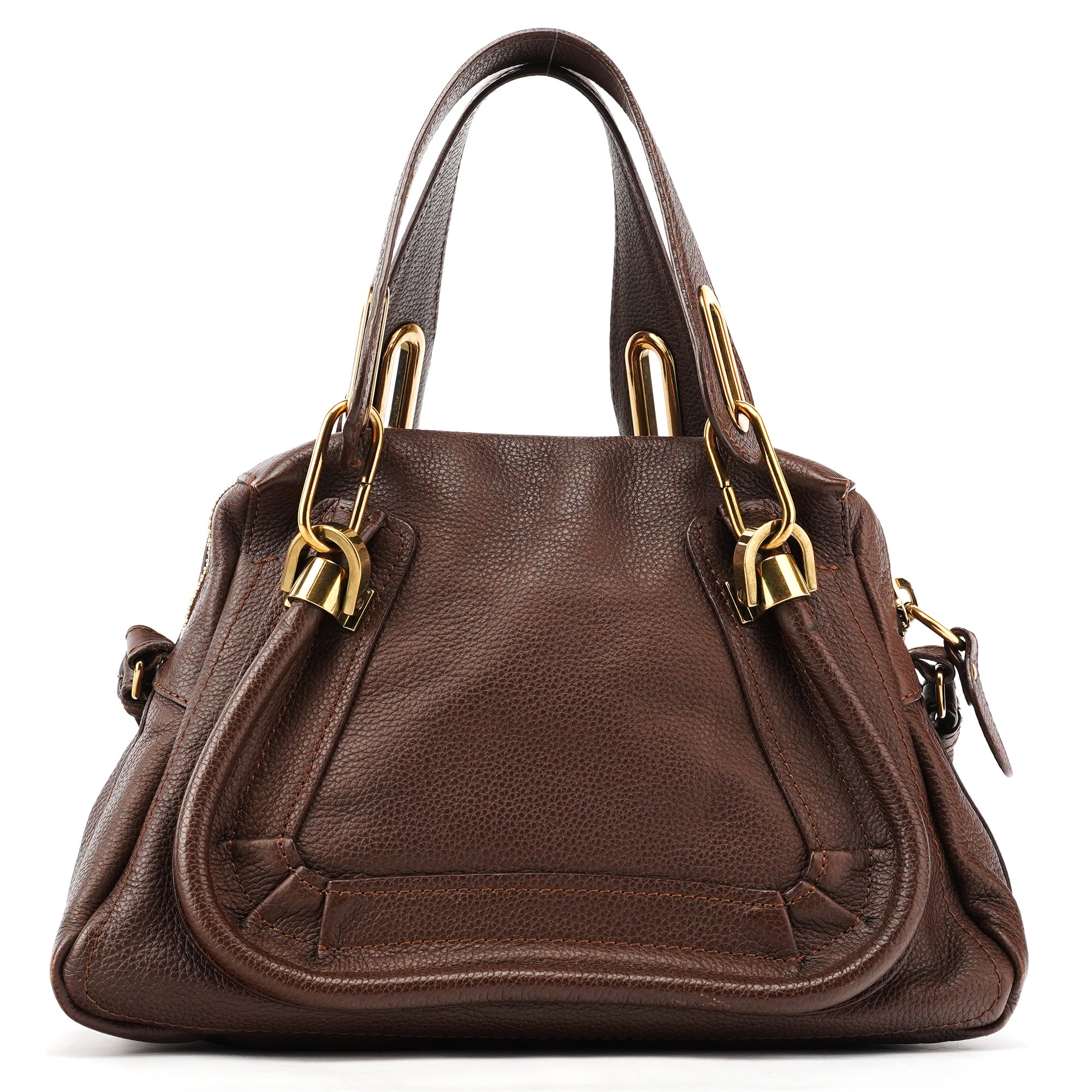 Chloé Petit sac deux portés Paraty en cuir marron