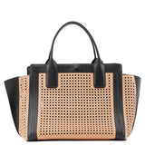 Chloé Soft Pink Black Perforated Leather Tote Bag