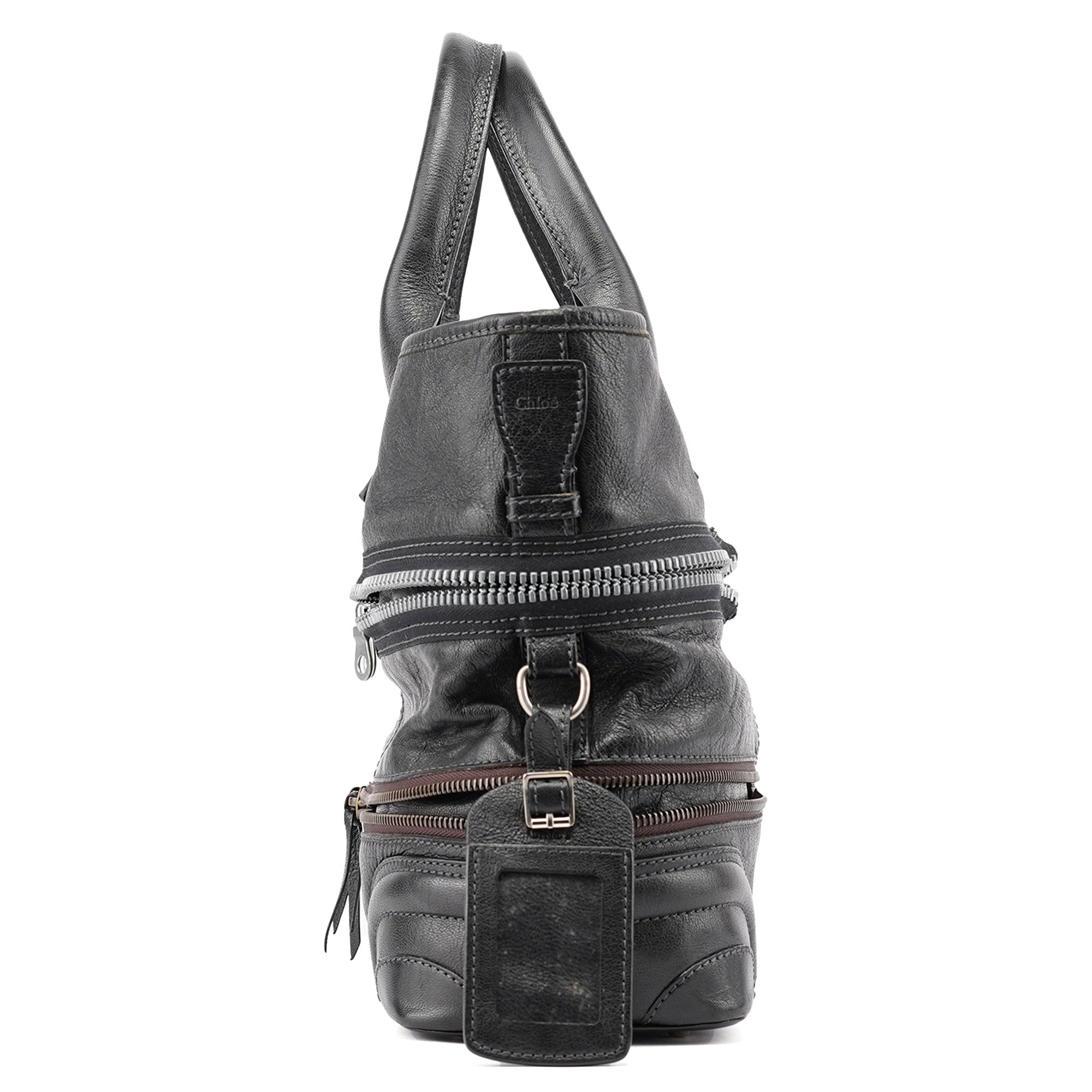 Chloé Spring 2006 Anthracite Leather Zippered Tote