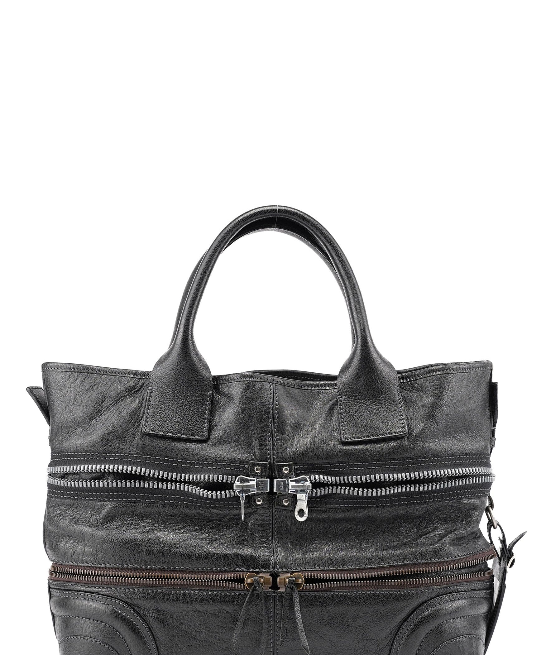 Chloé Spring 2006 Anthracite Leather Zippered Tote
